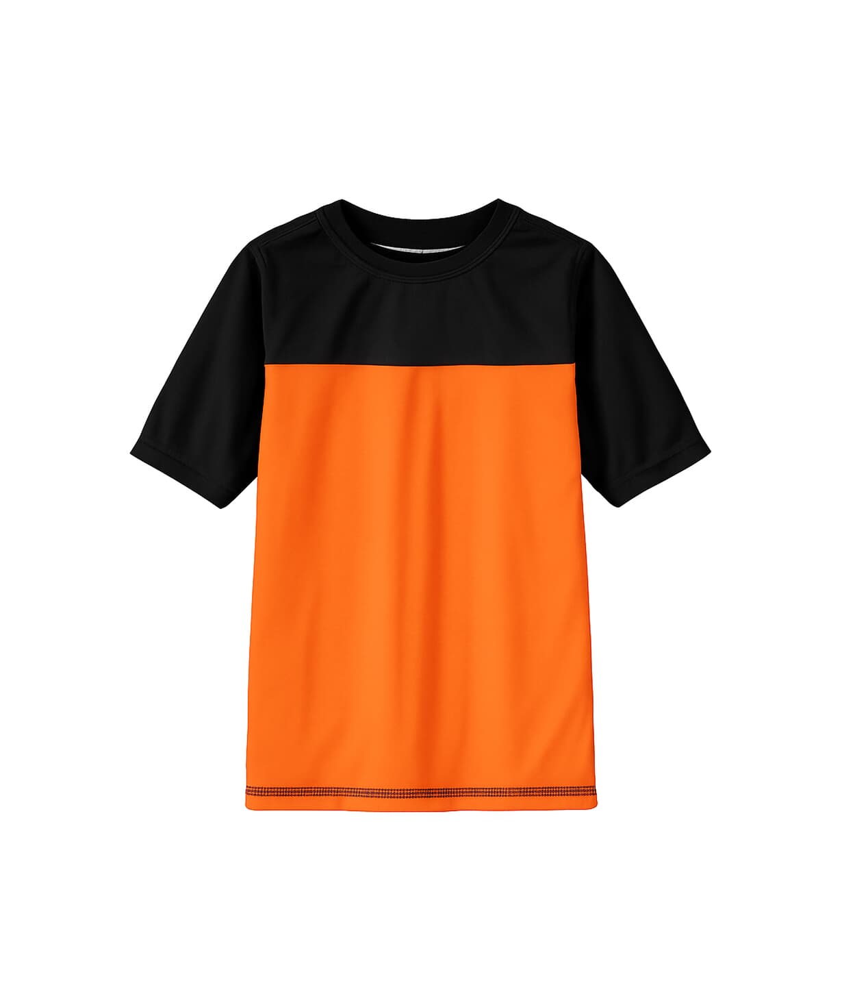 Orange and black soccer jersey