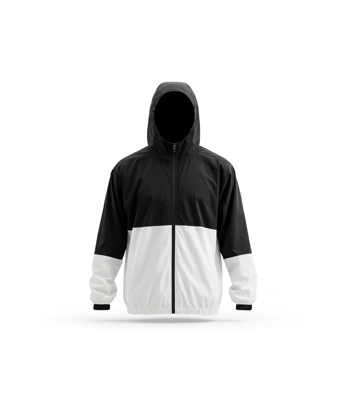 Two-tone hooded windbreaker